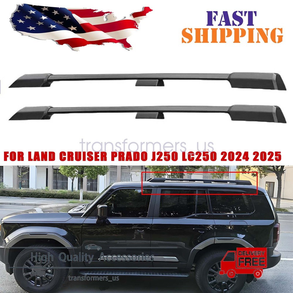 Fits Land Cruiser Prado J250 LC250 2024 2025 2Pcs Roof Rail Racks Side Rail Bars