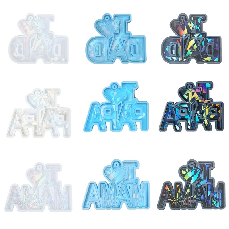 Molde de llavero de corazón hecho a mano molde de resina epoxi para pendientes colgantes bolsa