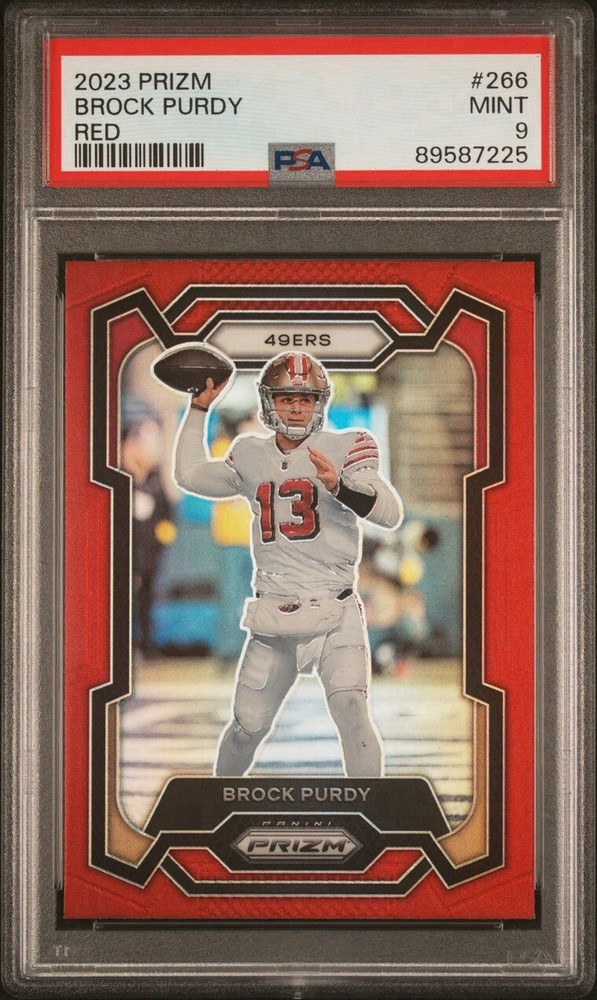 Brock Purdy 2023 Panini Prizm Red SSP Color Match PSA 9 Mint #266 Rare POP 8