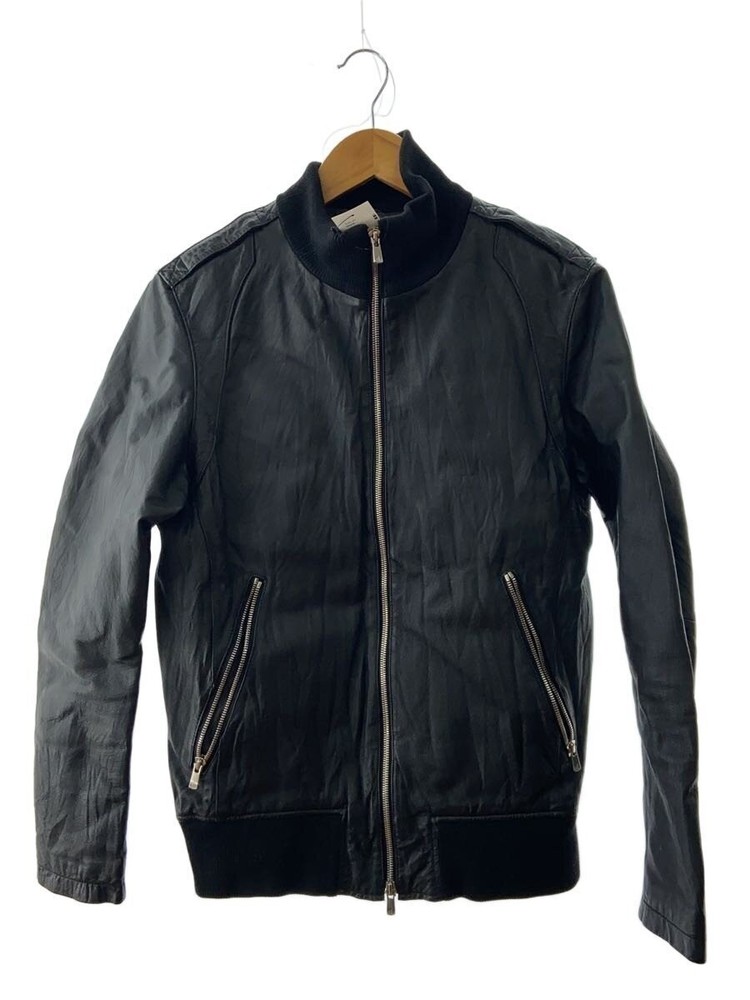 Ships Leather Jacket Blouson/-/Pig Leather/Blk/Plain 3464
