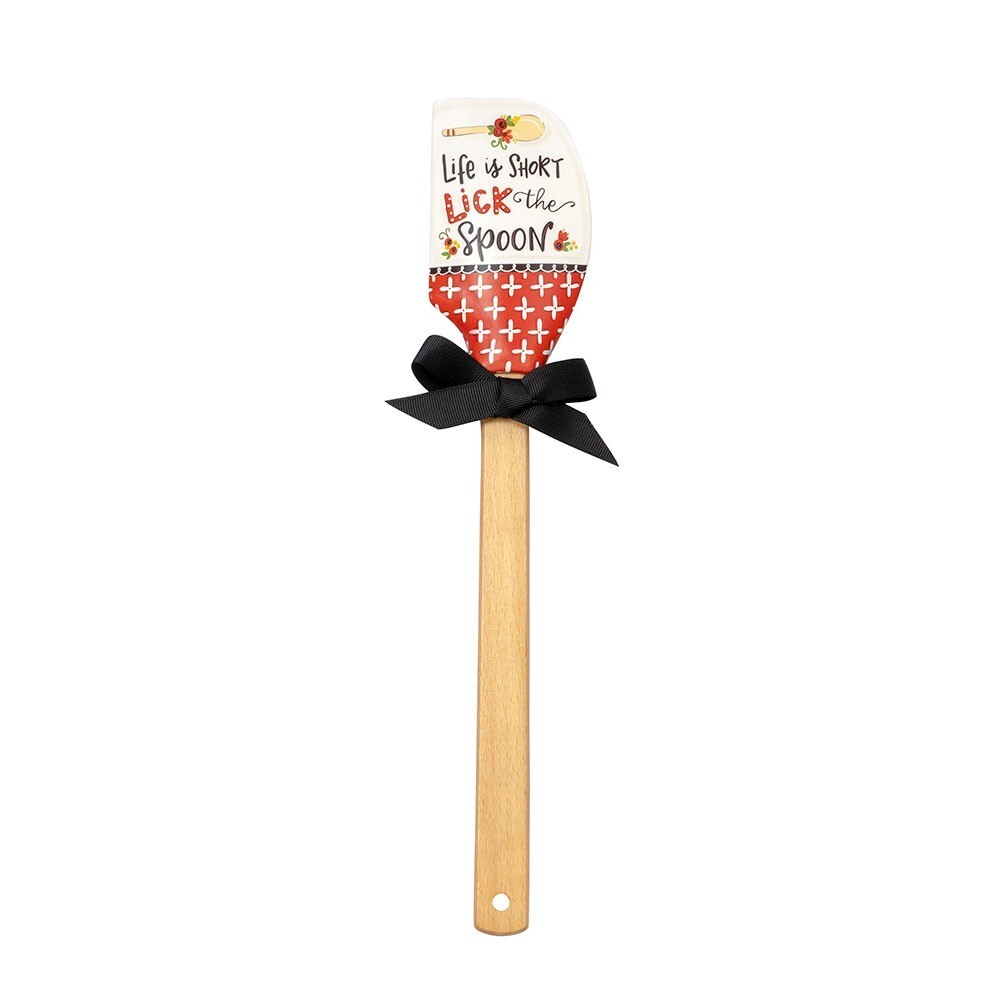 Life is Short, Lick the Spoon Silicone Spatula, Birthday, Housewarming, Mom's Da