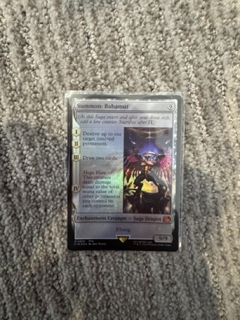 MTG Final Fantasy Summon: Bahamut Foil Card M-0001 Near Mint Condition
