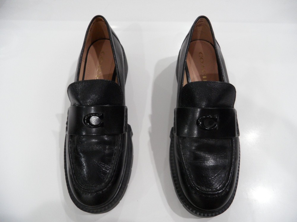 Coach Leah Leather Loafer Black 9.5 !WOW!LOOK!SAVE! WITH BOX