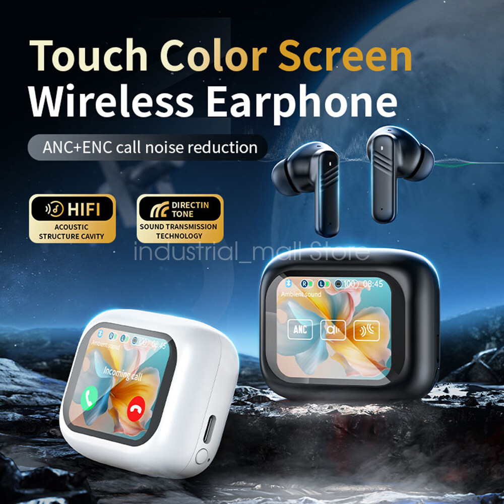 Full Touch Screen Bluetooth 5.4 Earphone Wireless TWS Earbuds Noise Reduction-image