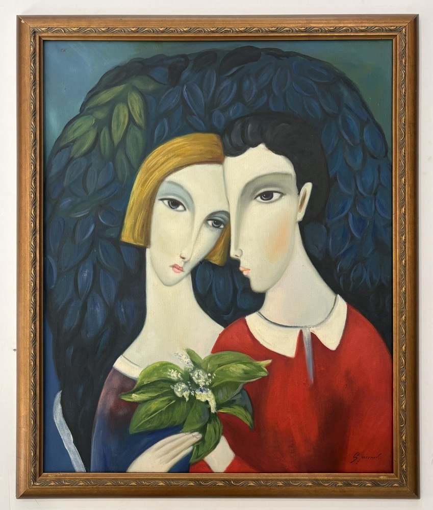 Sergey Smirnov “Homage To Chagall” Oil On Canvas. in The style of. Framed Art