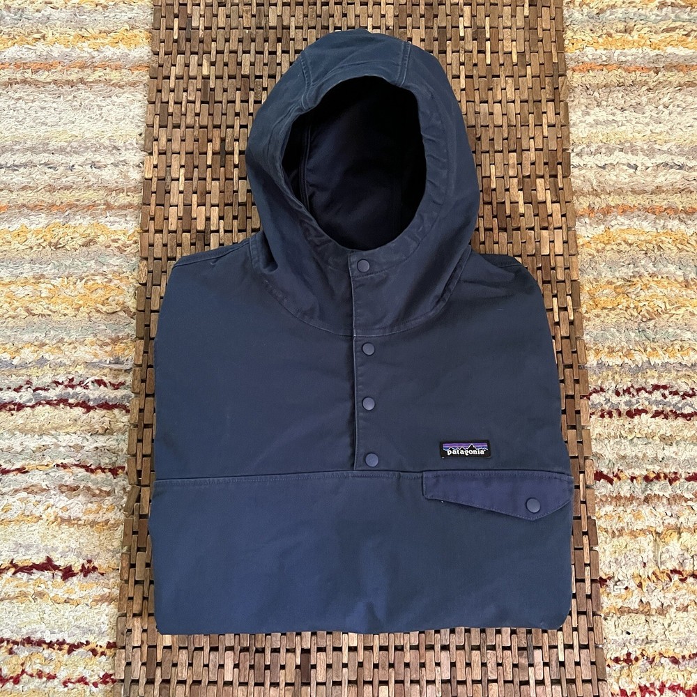 Patagonia Men's Large Blue Canvas Snap T Anorak Hoodie