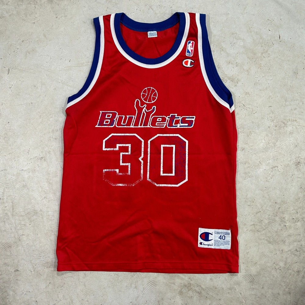 VTG 90s Champion #30 Rasheed Wallace Washington Bullets Red Basketball Jersey Size S
