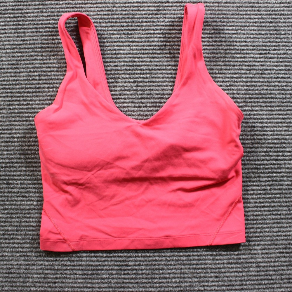 Lululemon Align Tank Top Womens 4 Pink Cropped Nulu Built In Bra Yoga