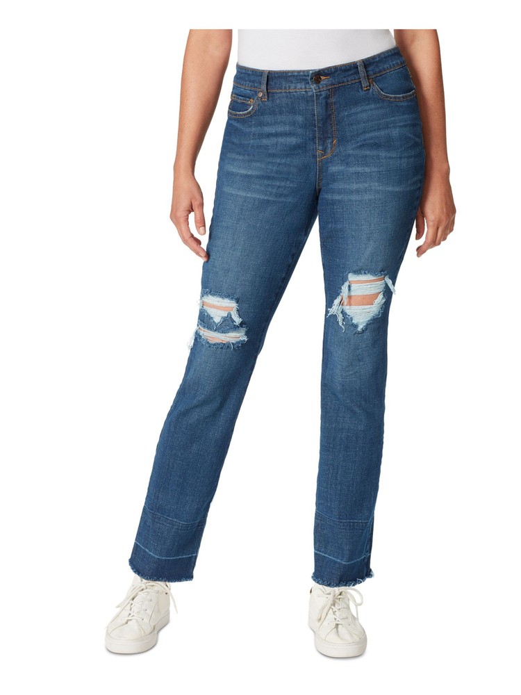 Gloria Vanderbilt Women's Distressed Straight Leg Denim Jeans