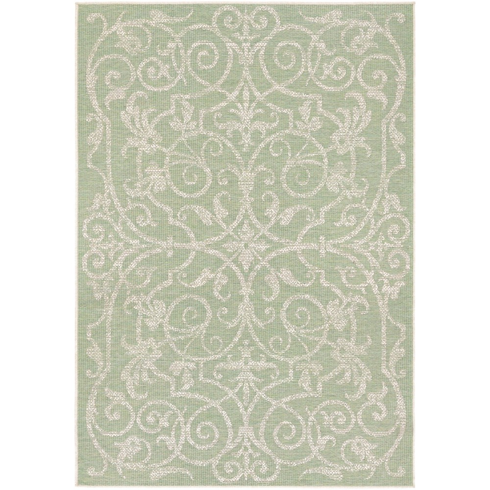 Dream Decor Rugs Samantha Scroll Indoor Outdoor Area Rug Green 5'10