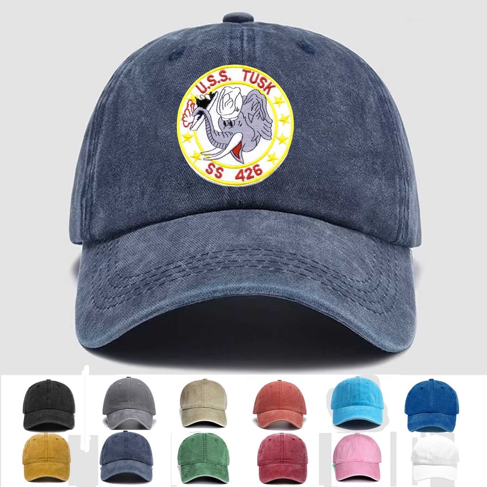 Custom Embroidered Hat SS-426 USS Tusk, Veteran Cap, Trucker Hat, Gift Idea