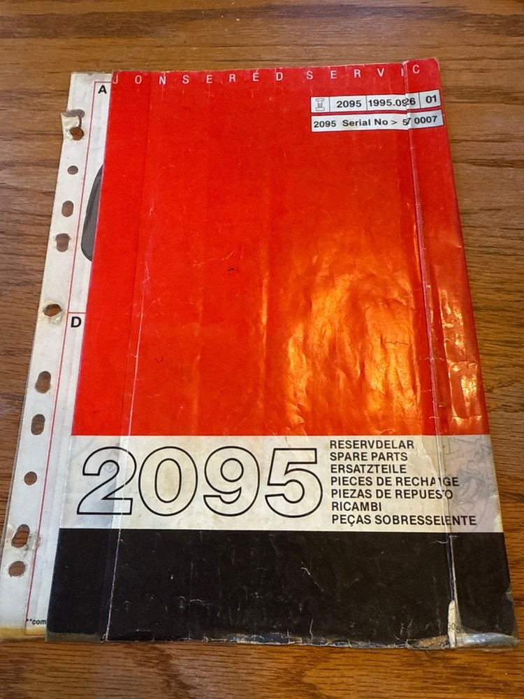 Jonsered 2095 1995 chainsaw Illustrated parts MANUAL,ipl manual m1