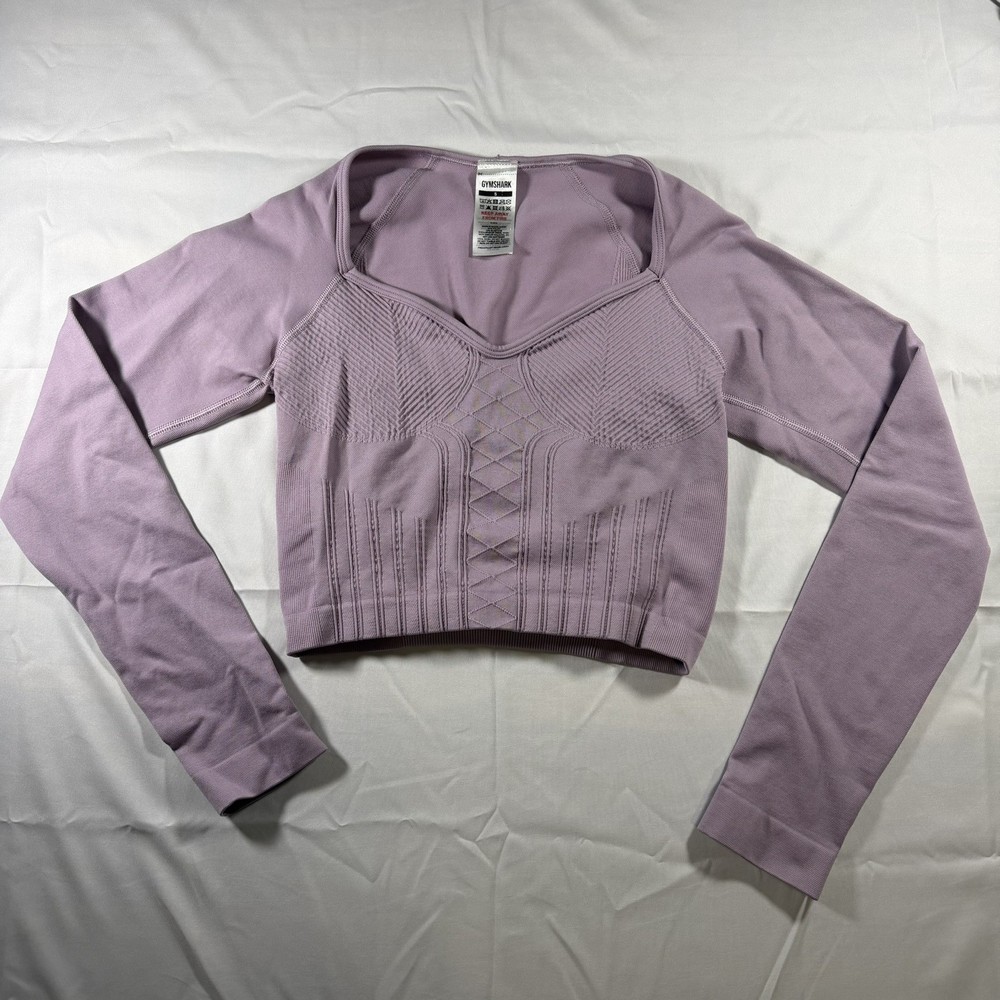 Gym Shark Women’s Purple Long Sleeve Workout Top, Size Small