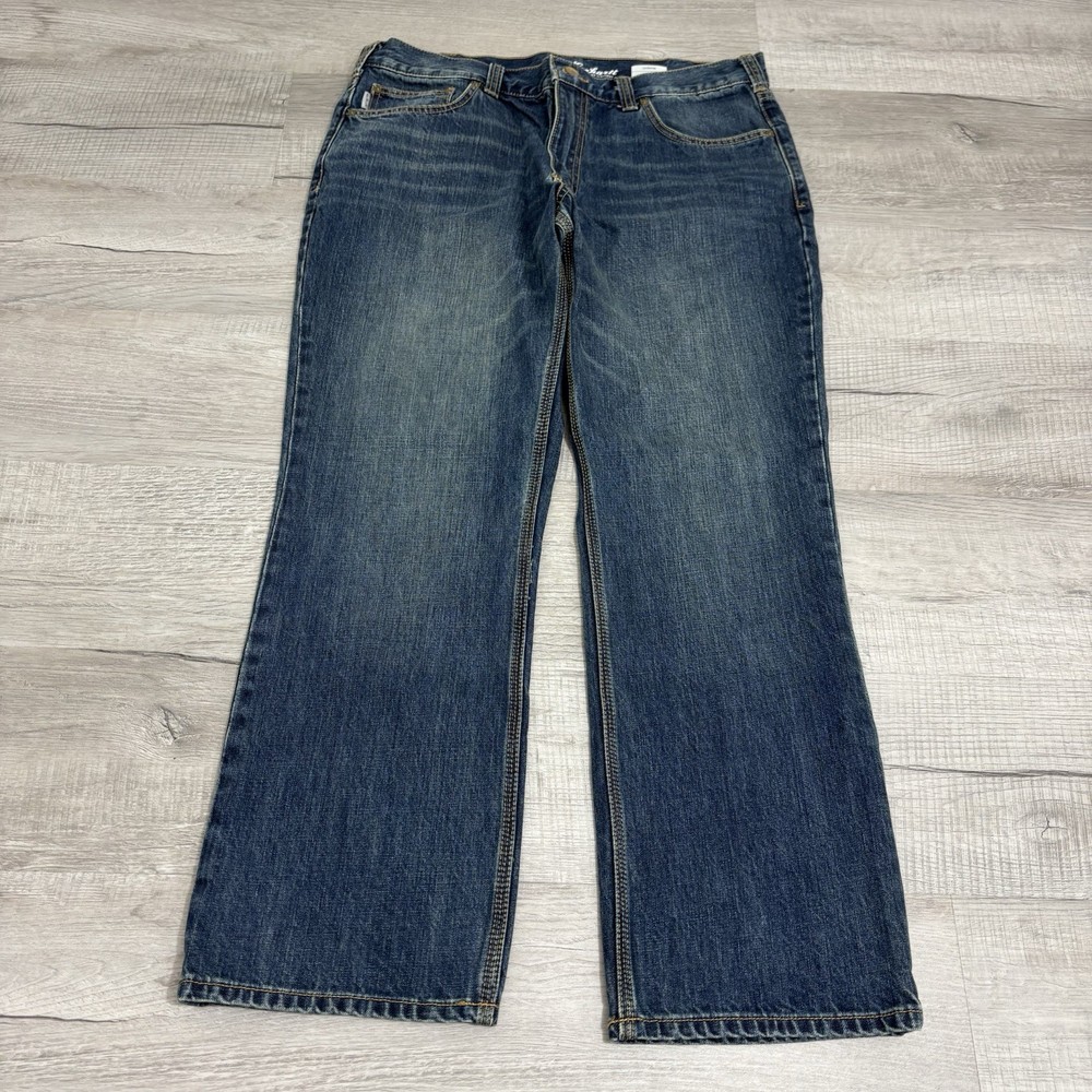 Carhartt Mens Size 36x30 Dark Blue Denim Straight Leg Jeans Relaxed