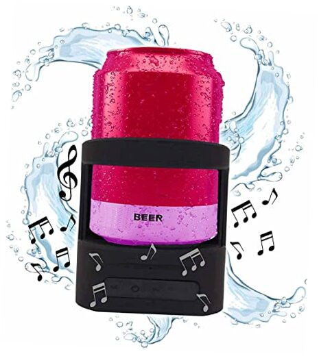 Shower Bluetooth Speaker with Beer/Soda Can Holder - Built-in Microphone