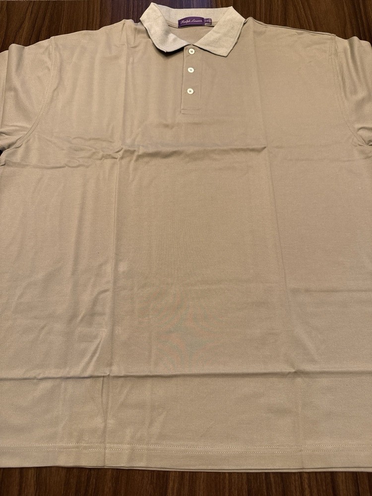 Ralph Lauren Purple Label Men’s Jersey Polo Shirt XL Olive w/Contrast Collar