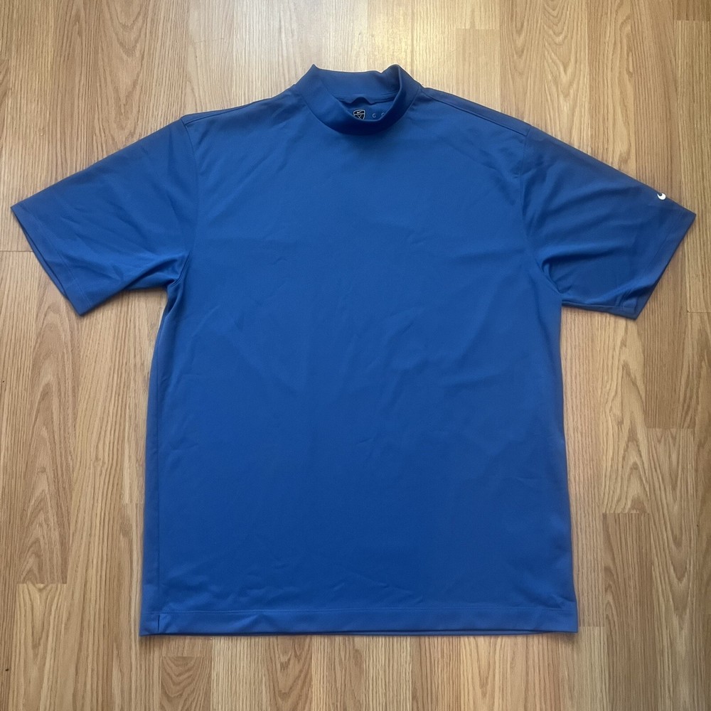 Nike Golf Dri-Fit UV Blue Compression Performance Shirt Men's Large Activewear