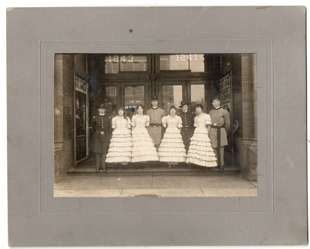 1915 Card Mounted Photo Folks in Civil War Attire for Birth of a Nation Movie