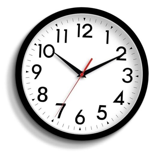 14 Inch Wall Clock Large Battery Operated Big Silent Non Ticking 14