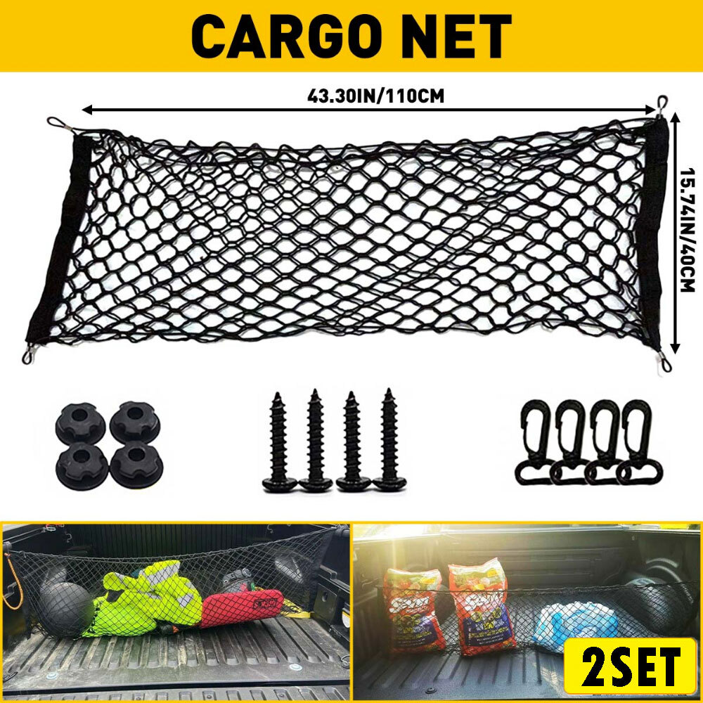 2X Envelope Style Trunk Cargo Net Storage Organizer Universal Bag Hook for Car R