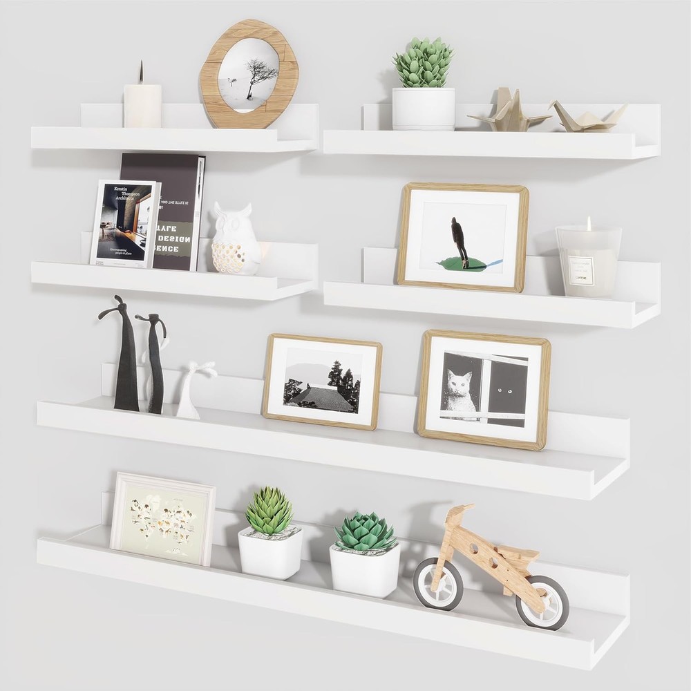 Picture Ledge Shelf Floating Shelves Wall Decor Storage Set of 6