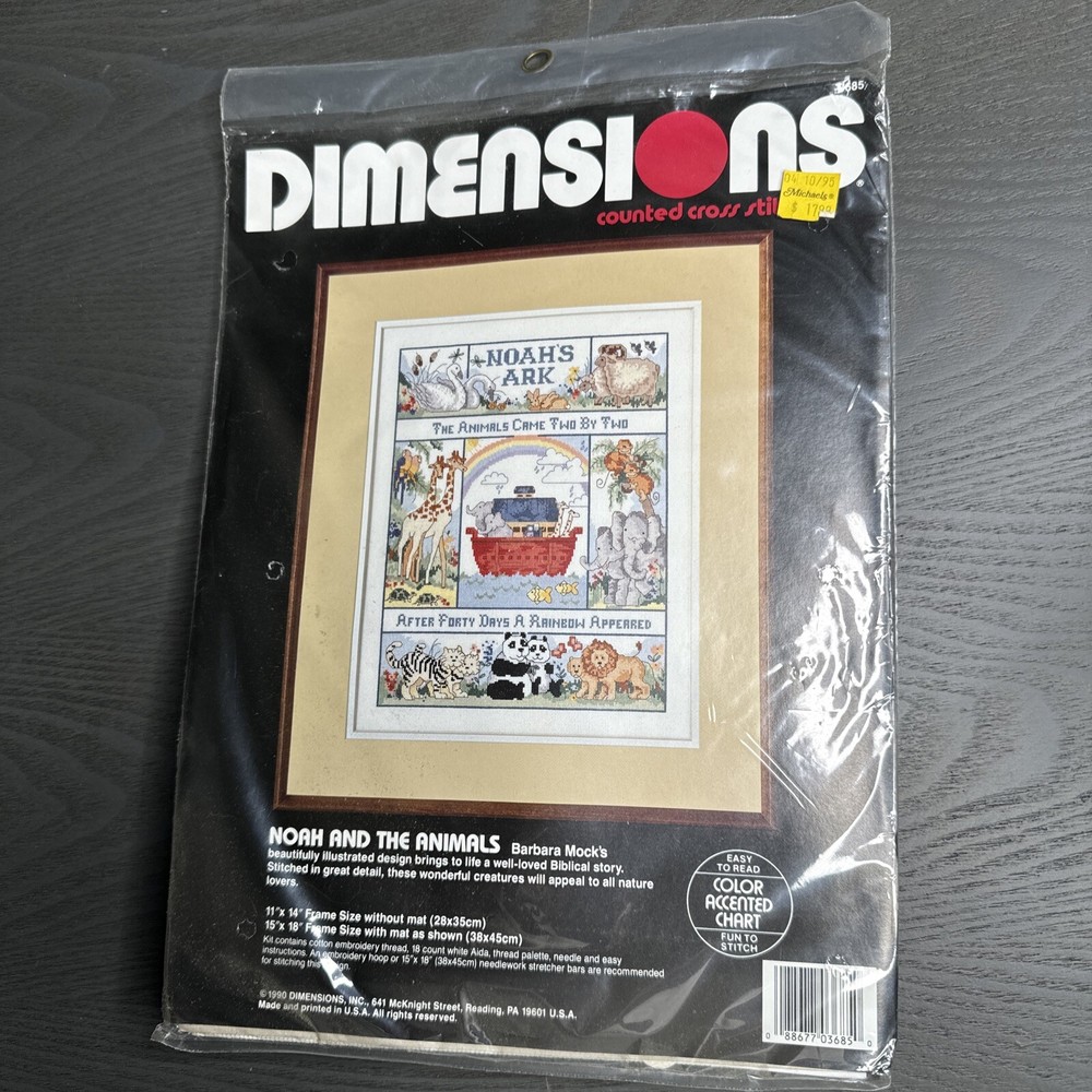 Dimensions Noah and the Animals Counted Cross Stitch KIT NIP