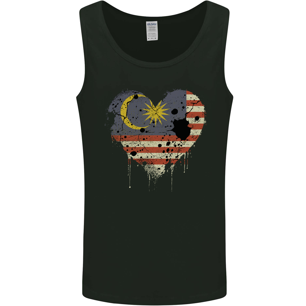 Love Malaysia Flag Malaysian Day Football Mens Vest Tank Top