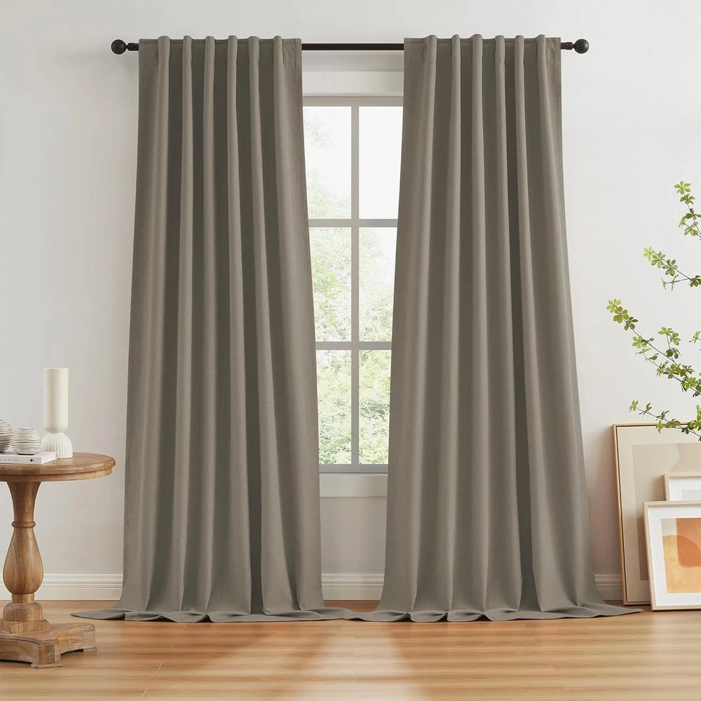 Thermal Blackout Curtains 126 Inches Long for Living Room Full Black Out Darkeni