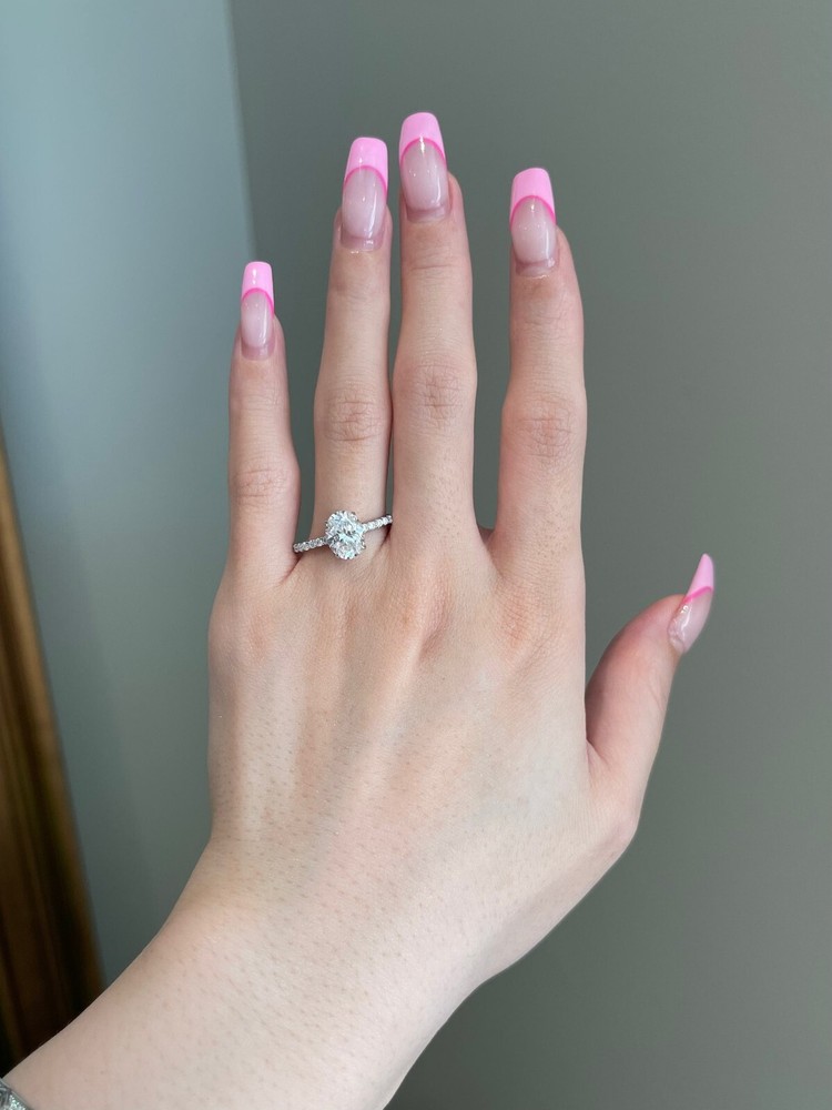 2 CT OVAL MOISSANITE DIAMOND 925 STERLING SILVER ETERNITY BAND FOR BRIDAL RING