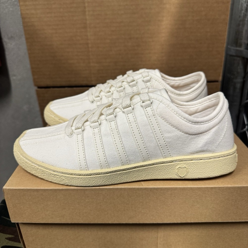 K-SWISS Classic Canvas LOW Unisex Vanilla Textile Lifestyle Tennis Shoes 8.5 New