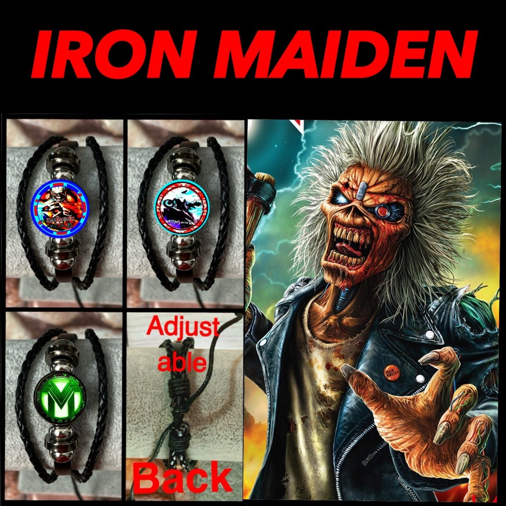 Iron Maiden The Writing on the Wall Three Leather Bracelets UK Design