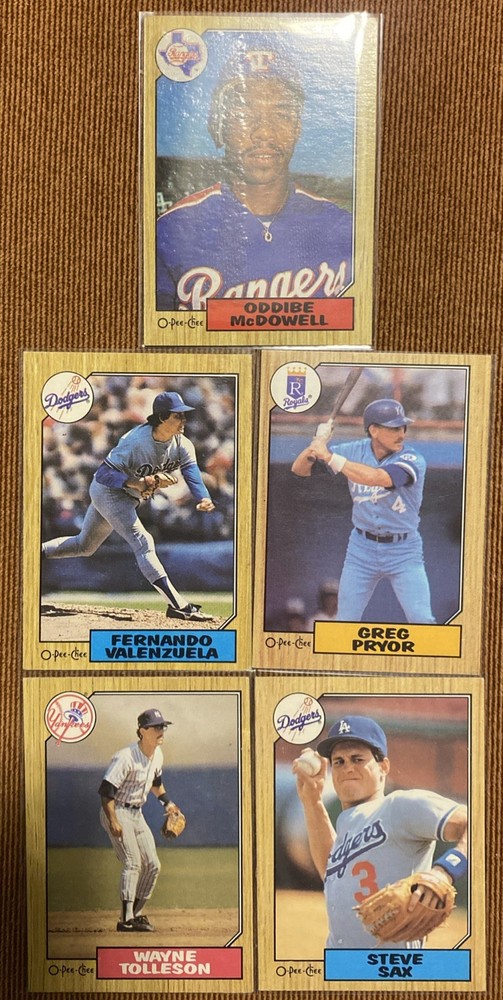 1987 O-Pee-Chee  Baseball  5 Card Lot