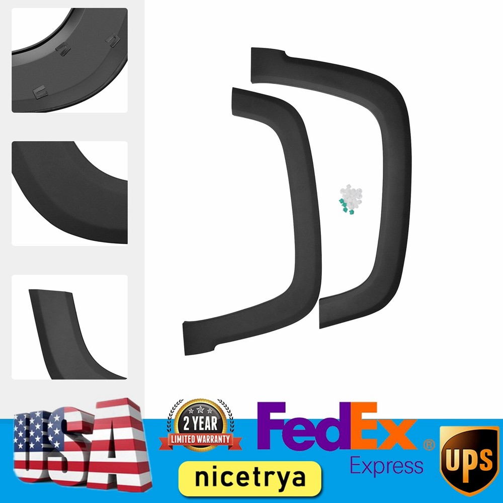 Left and Right Side Black Fender Flares Set Front For Jeep Cherokee 14-2018