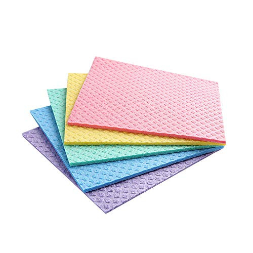 Reusable Cellulose Sponge Cloths 5-Pack Eco-Friendly Cleaning
