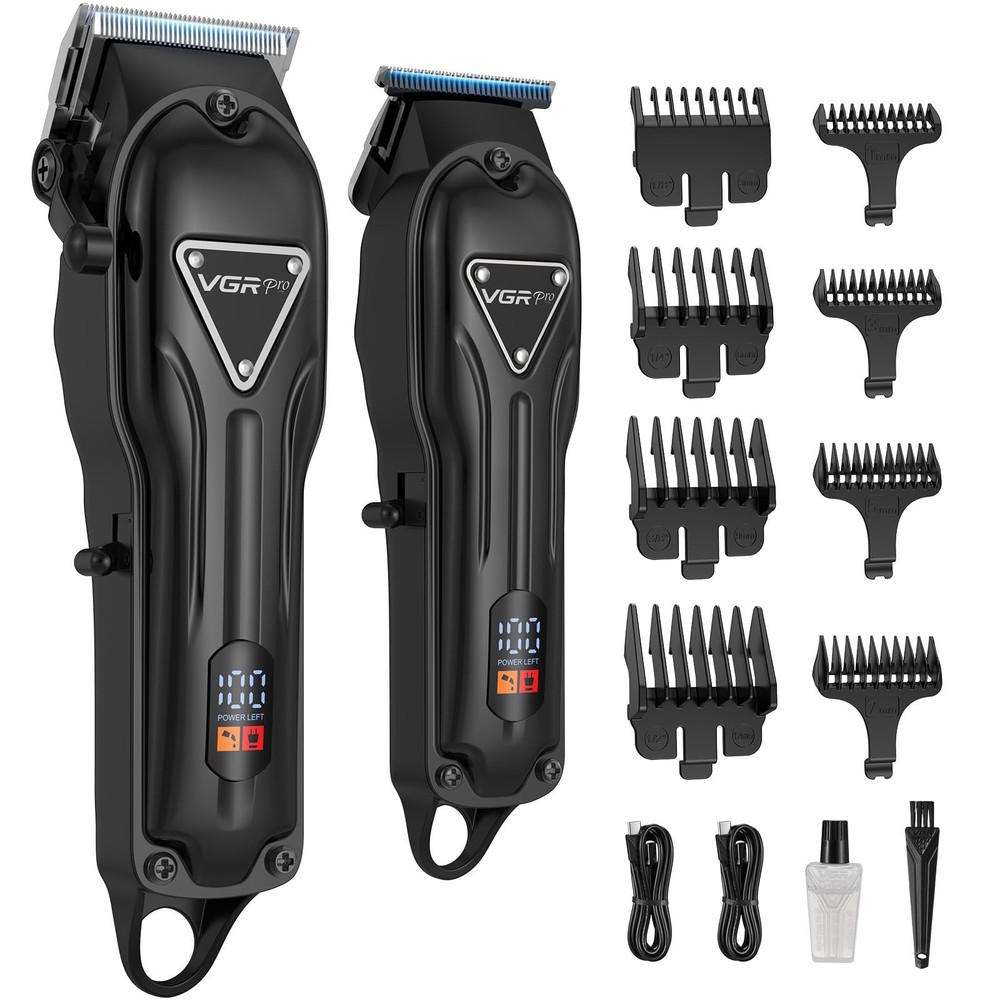 Professional Cordless Hair Clippers for Men with Trimmer Set