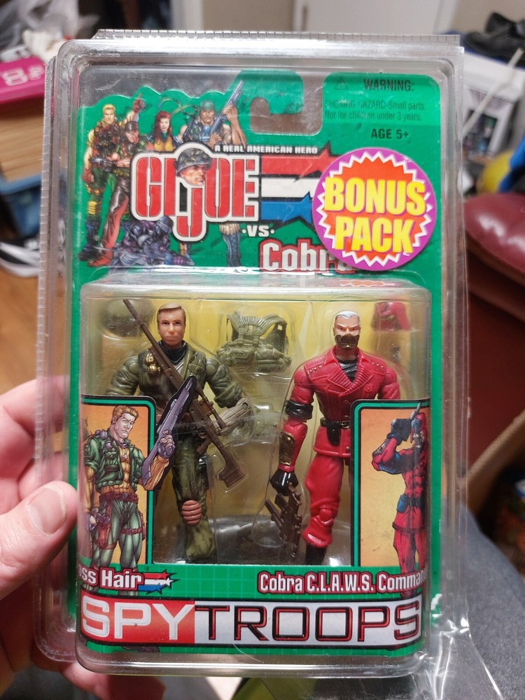 GI JOE Spy Troops CROSS HAIR vs COBRA CLAWS COMMANDER MOC Hasbro 2003