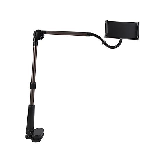 Tablet Holder, Flexible Long Arm Tablet Stand with Clamp, 360°