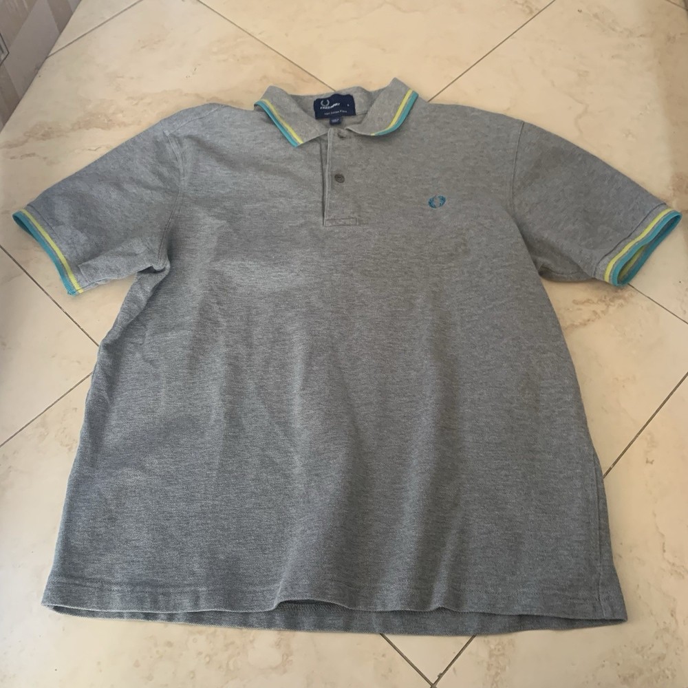 Fred Perry Polo Shirt Adult Size Large L Slim Fit Short Sleeve Mens