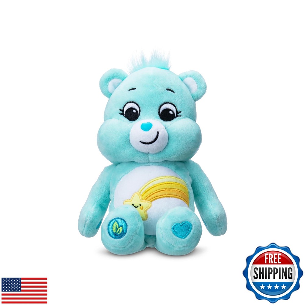 Care Bears Wish Bear 9 Inch Bean Plush Toy, Soft Cuddly Collectible Teddy, Id