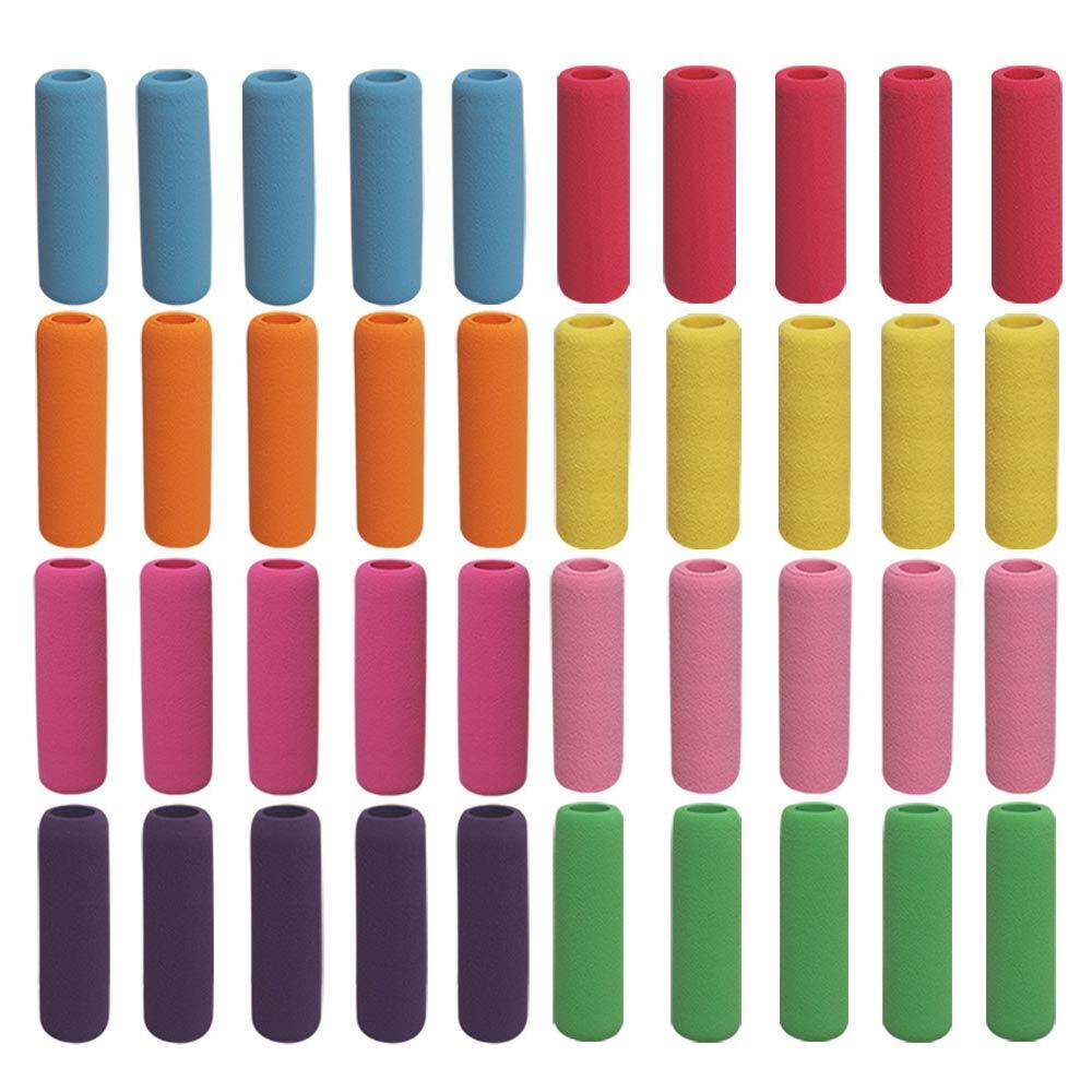 Heqishun Soft Cushion Pencil Grips 40 Pcs Writing Drawing Aid Pen Holder for ...
