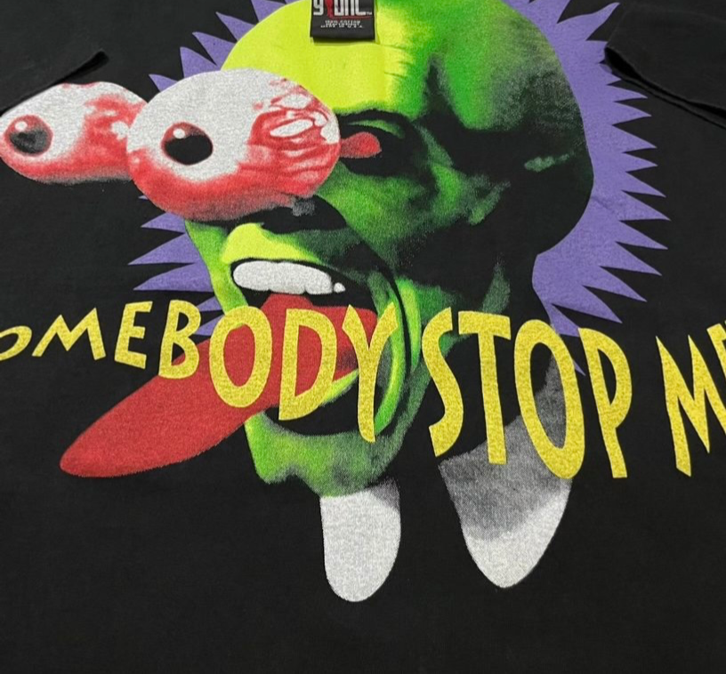 The Mask Size L Vintage 1994 JIM CAREY MOVIE SOMEBODY STOP ME! Giant tag T-shirt