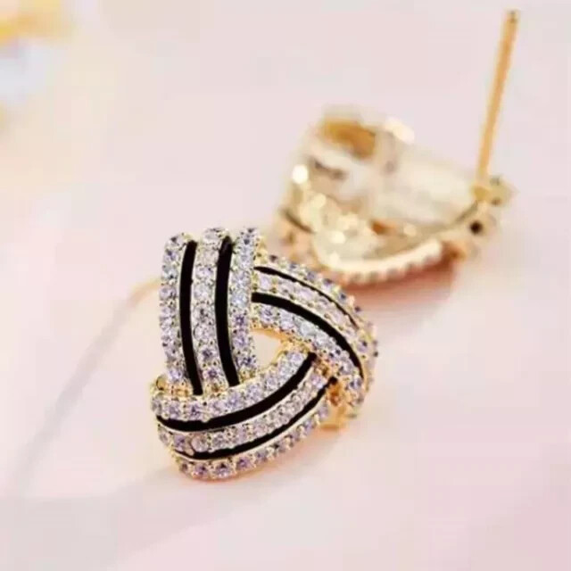 Round Cut Simulated Diamond Stud Earrings 14K Gold Plated Christmas Gift for Women