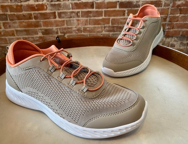 Tony Little Cheeks Tan Coral Shaping Knit Slip-On Sneakers