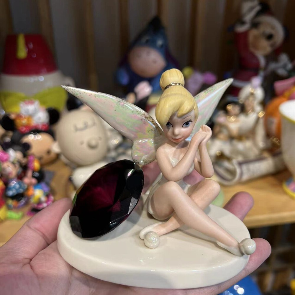 LENOX Disney Tinker Bell Glittery Figurine with Ruby Crystal Feb Birthstone