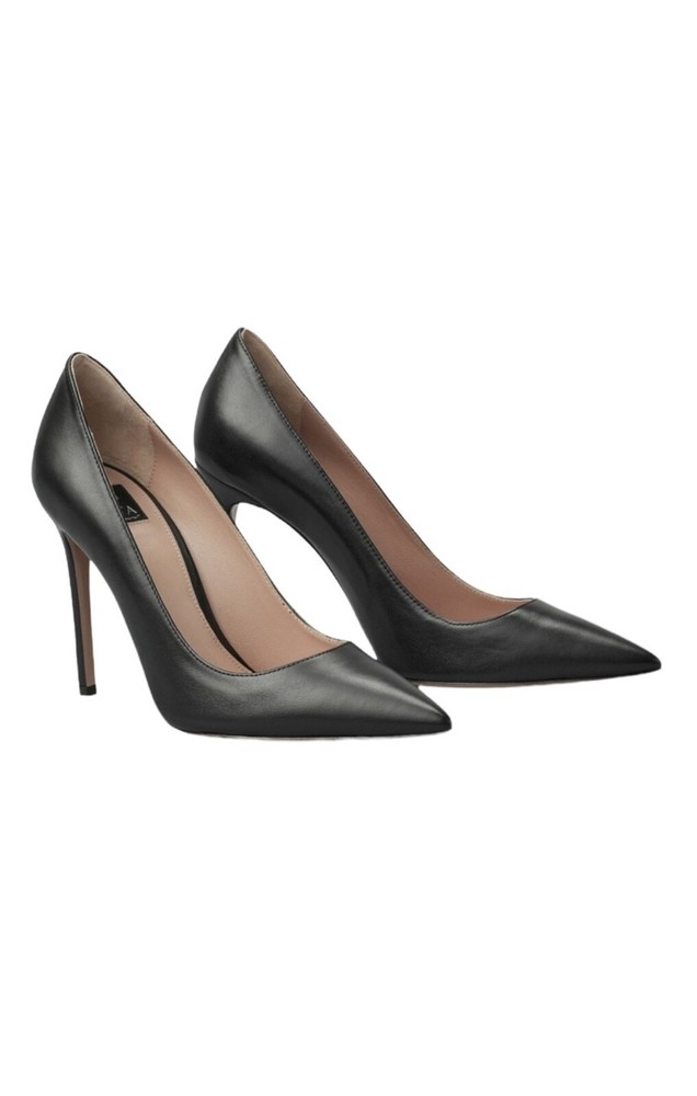 Ciara Black Italian Leather Point-Toe Pump Lita EU 41 US 10.5  