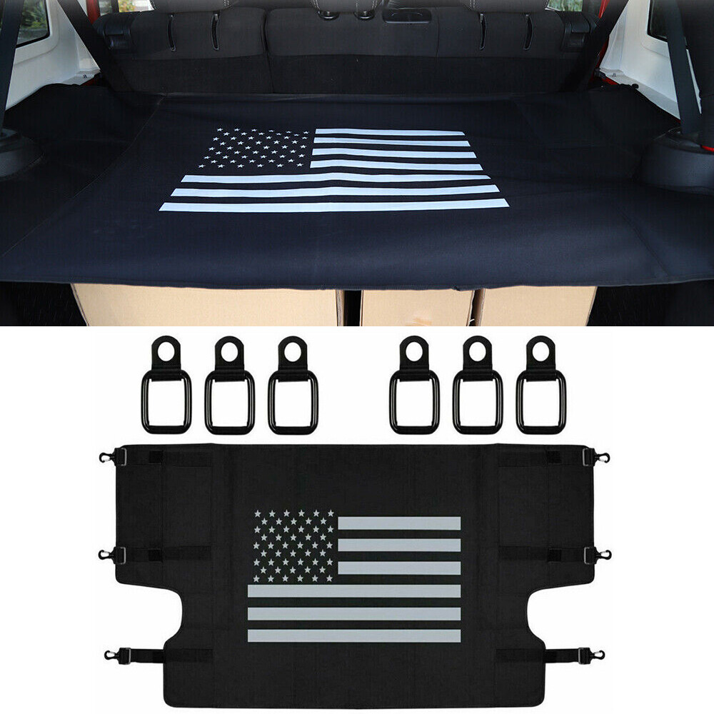 For Jeep Wrangler JK JKU 2007-2018 4-Door Rear Trunk Cargo Cover
