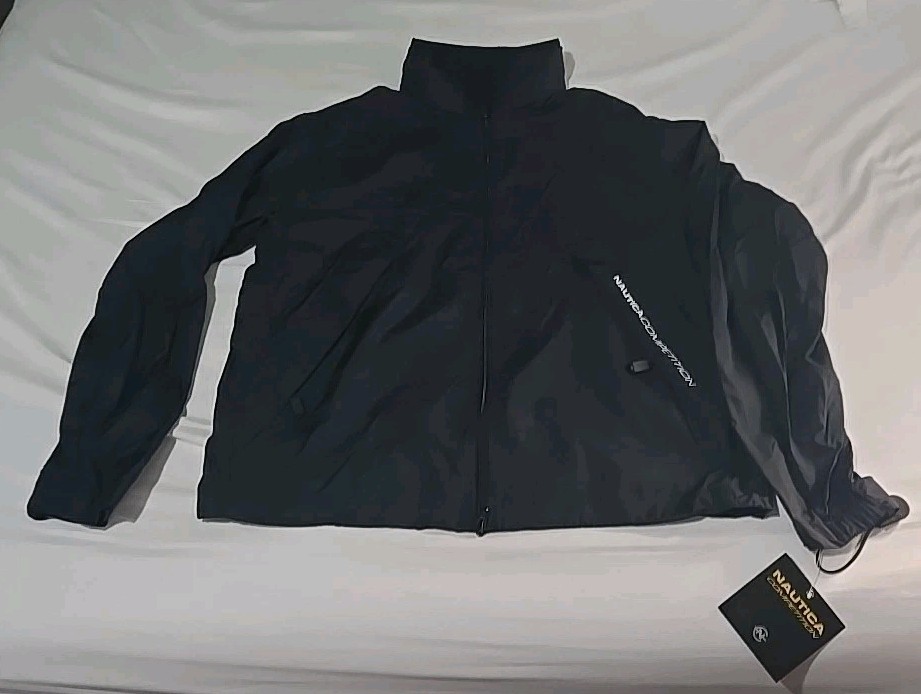 VINTAGE Nautica Competition Jacket Mens (M) Relaxed Fit 90s Blac Sailing Gear