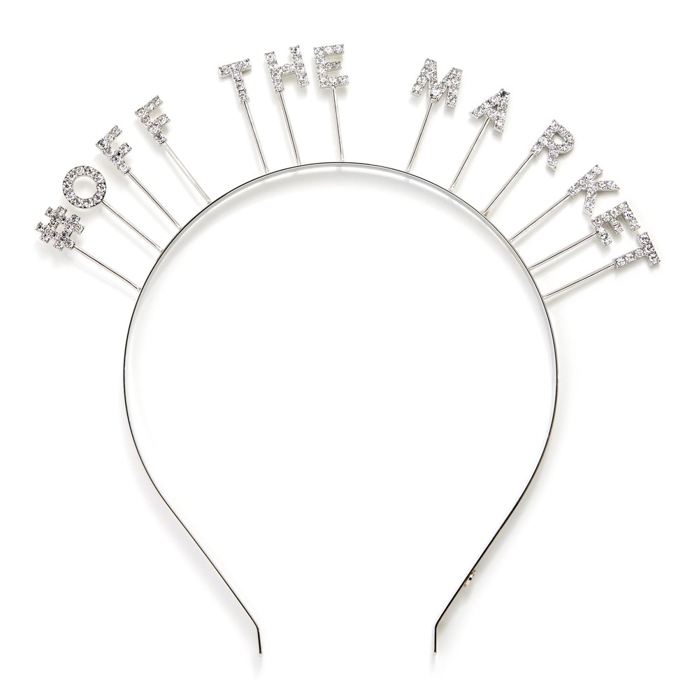 Sparkling Womens Crystal Bridal Bachelorette Headband in Rhodium