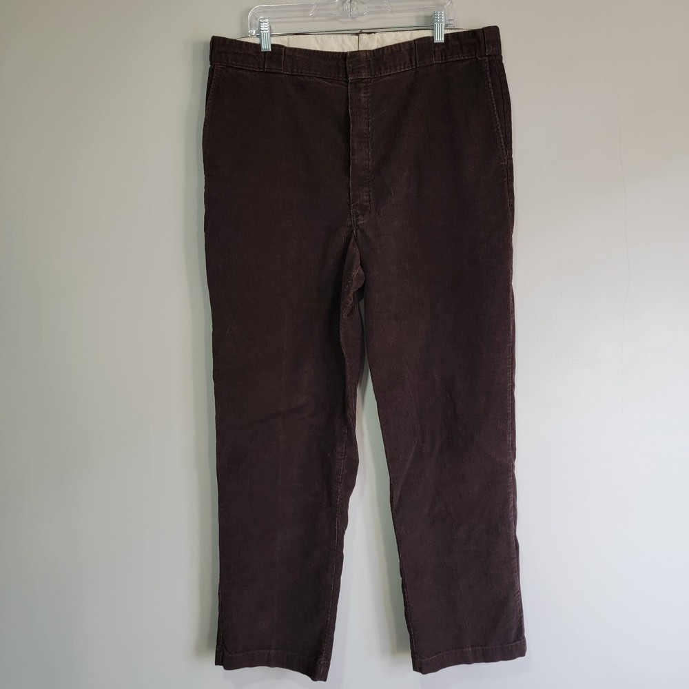 Vintage LL Bean Men's Brown Corduroy Pants Measures 38x32 Made In USA FLAW