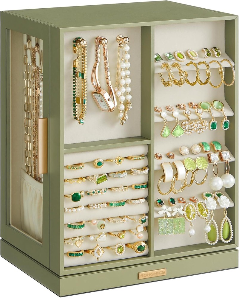 Jewelry Org...  Jewelry Storage Case with 5 Drawers Jewelry Box 360° Rotating